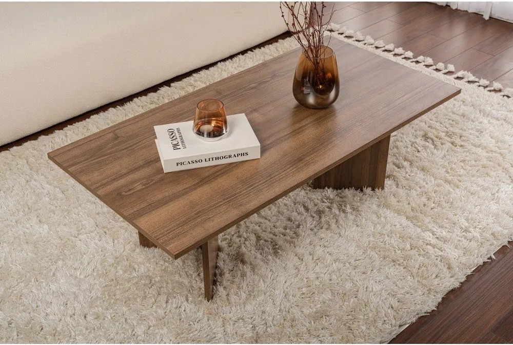 Ciemnobrązowy stolik w dekorze orzecha 60x119 cm Sabin – Kalune Design