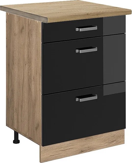 Szafka dolna do kuchni czarny wysoki połysk 60x60x81.6 r-line