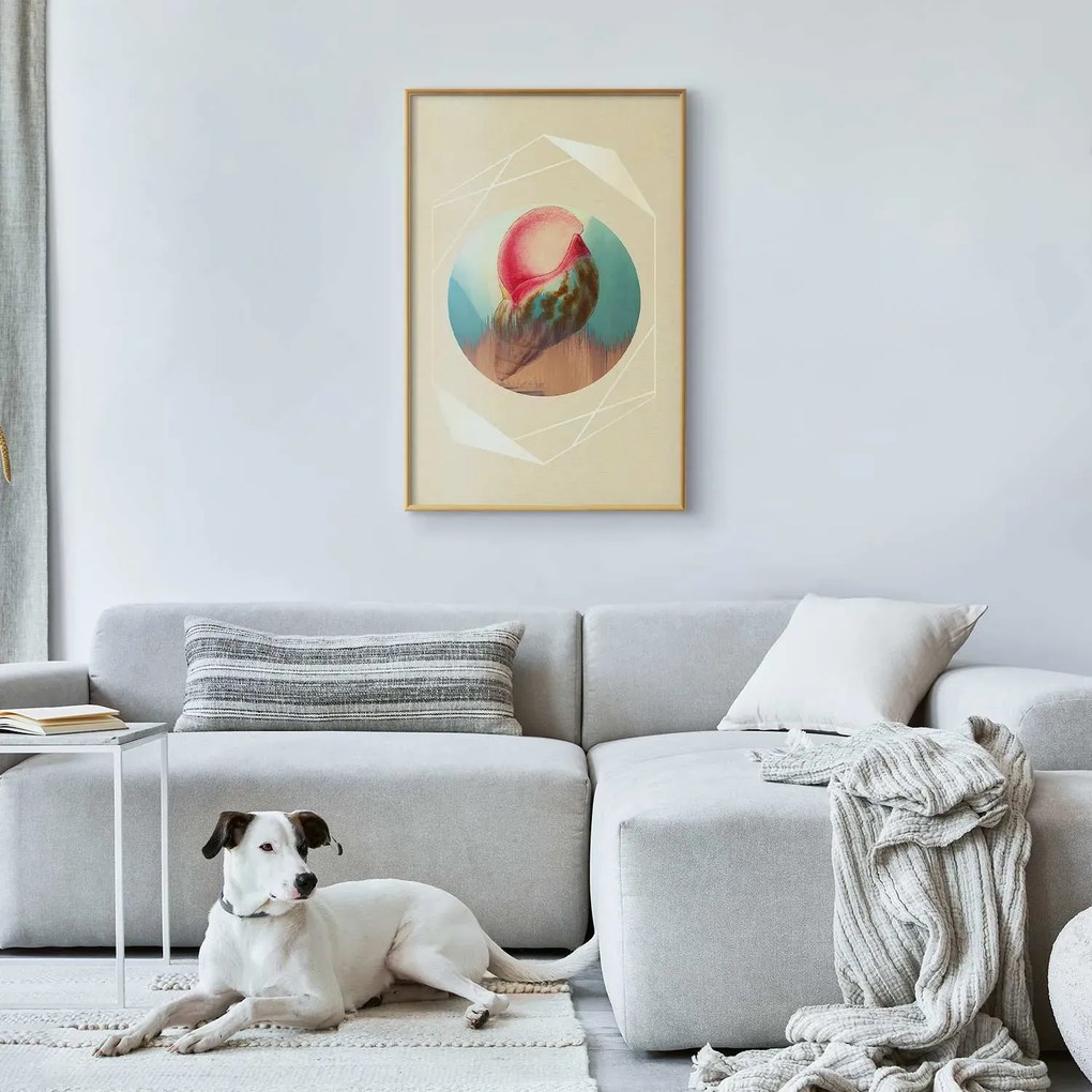 Plakat Muszla 40x60 cm z ramą złotą bez marginesu ARTGEIST B