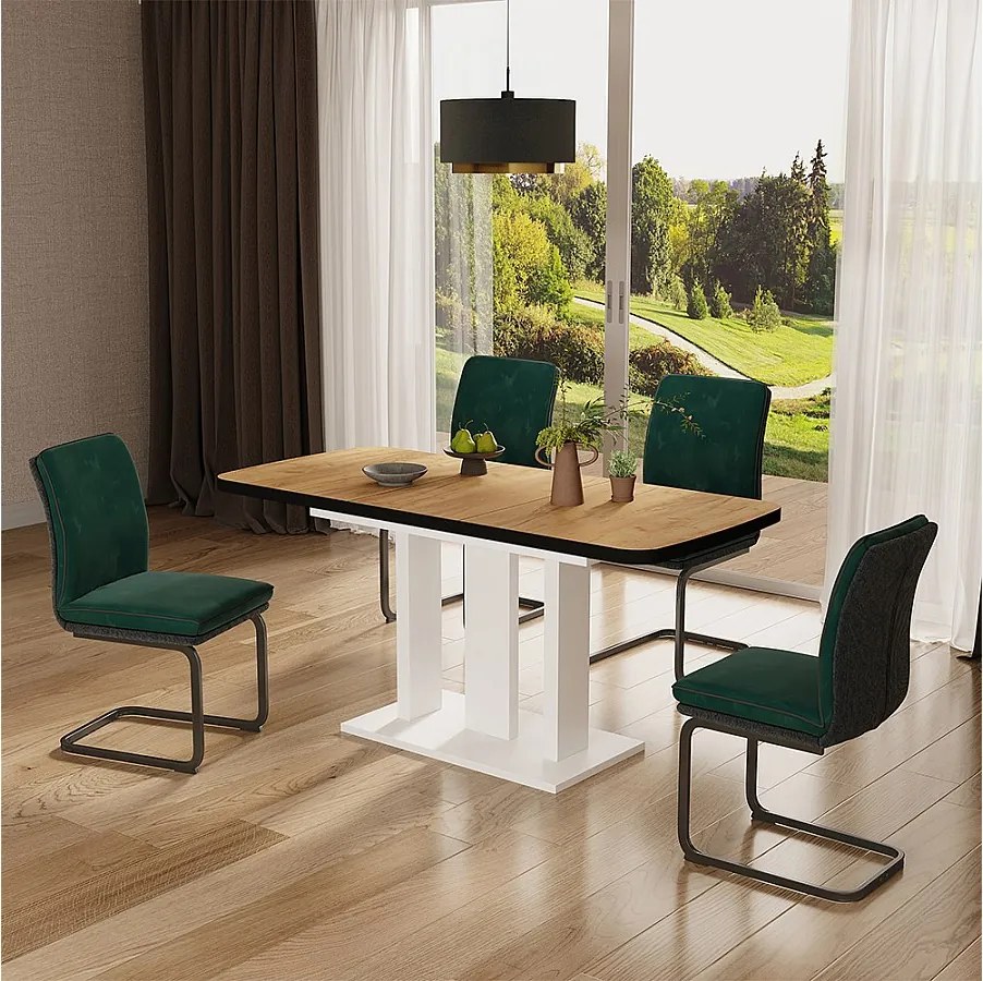 Stół jadalny gold power dąb/biały 120x80x77.3 fenaro