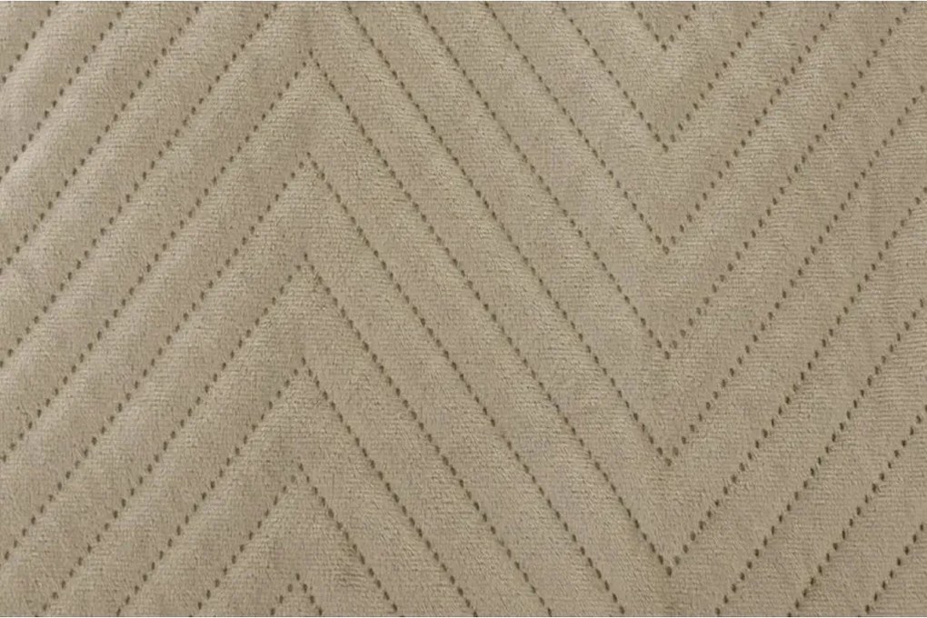 Beżowa aksamitna narzuta na łóżko ARROW VELVET Rozmiar: 200 x 220 cm