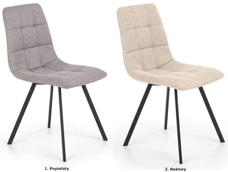 Szare minimalistyczne krzesło pikowane H3-A62