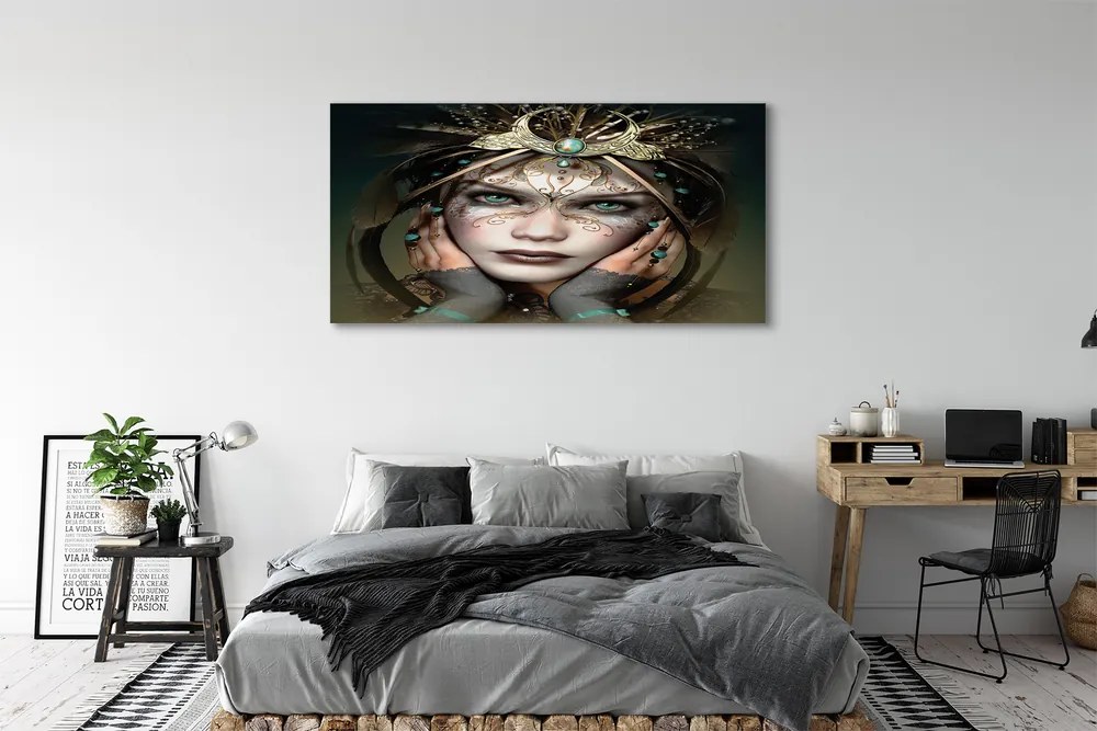 Zdjęcie na płótnie Kobieta o Niebieskich Oczach