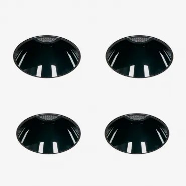 Pack 4 Wpuszczanych Downlightów Led Bezramkowych Trimless, Okrągłych Ø6,8 Cm, Wykonanych Z Aluminium Luisiana Biała Ciepła 2700 K & Czarna & 8 W & 38º