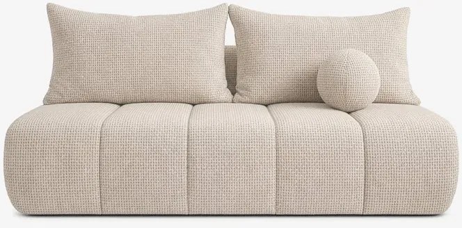 Sofa z Funkcją Spania SARIA Kremowa Szenil Nowoczesna