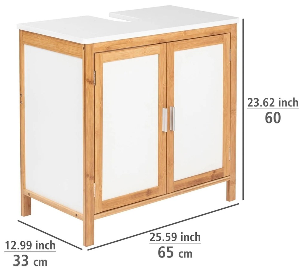 Szafka pod umywalkę FINJA, z bambusa i MDF,  65 x 60 x 33 cm, WENKO