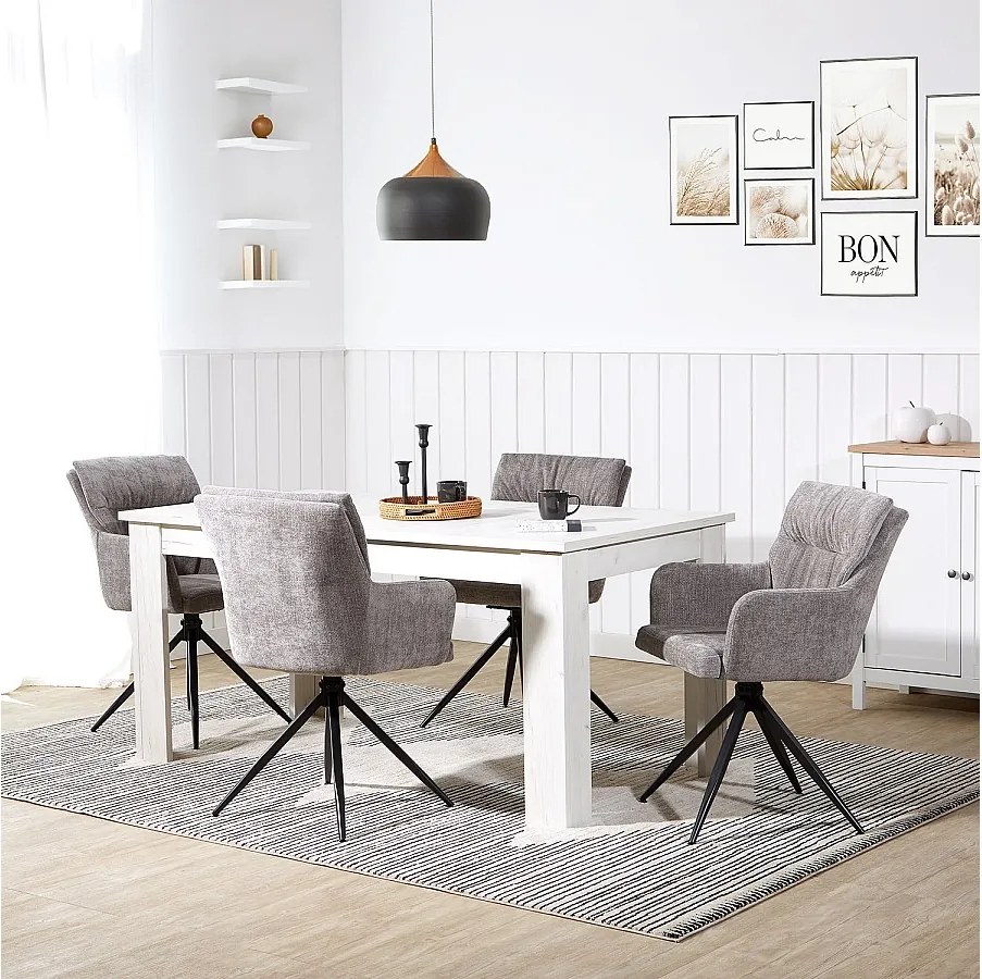 Krzesło jadalniane 57x89x60 cm szare, nowoczesne krzesło jajko, lniane