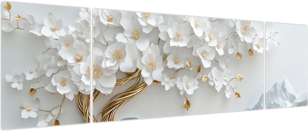 Obraz – Eleganckie drzewo życia 3D (170x50 cm)