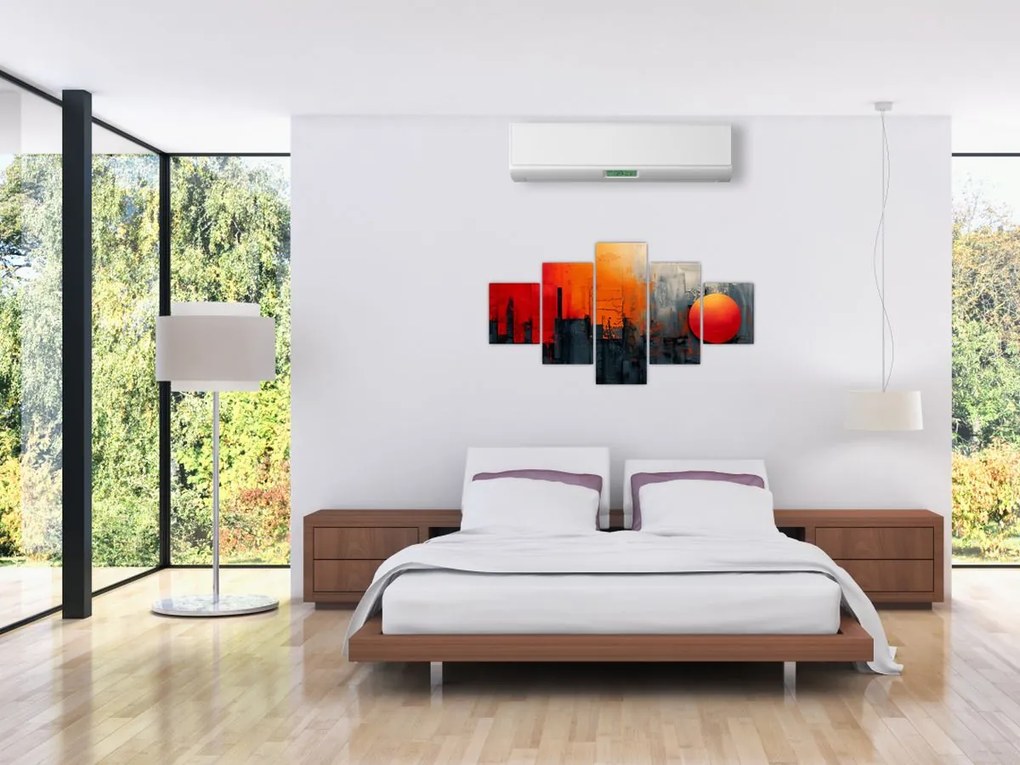 Obraz - Abstrakcyjny obraz miasta (125x70 cm)