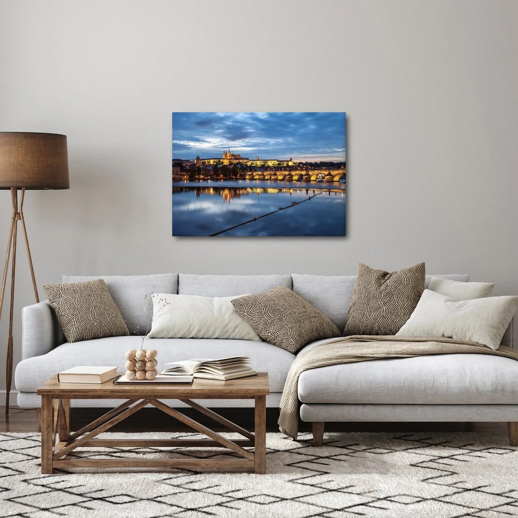 Obraz Zamku Praskiego i Mostu Karola (70x50 cm)