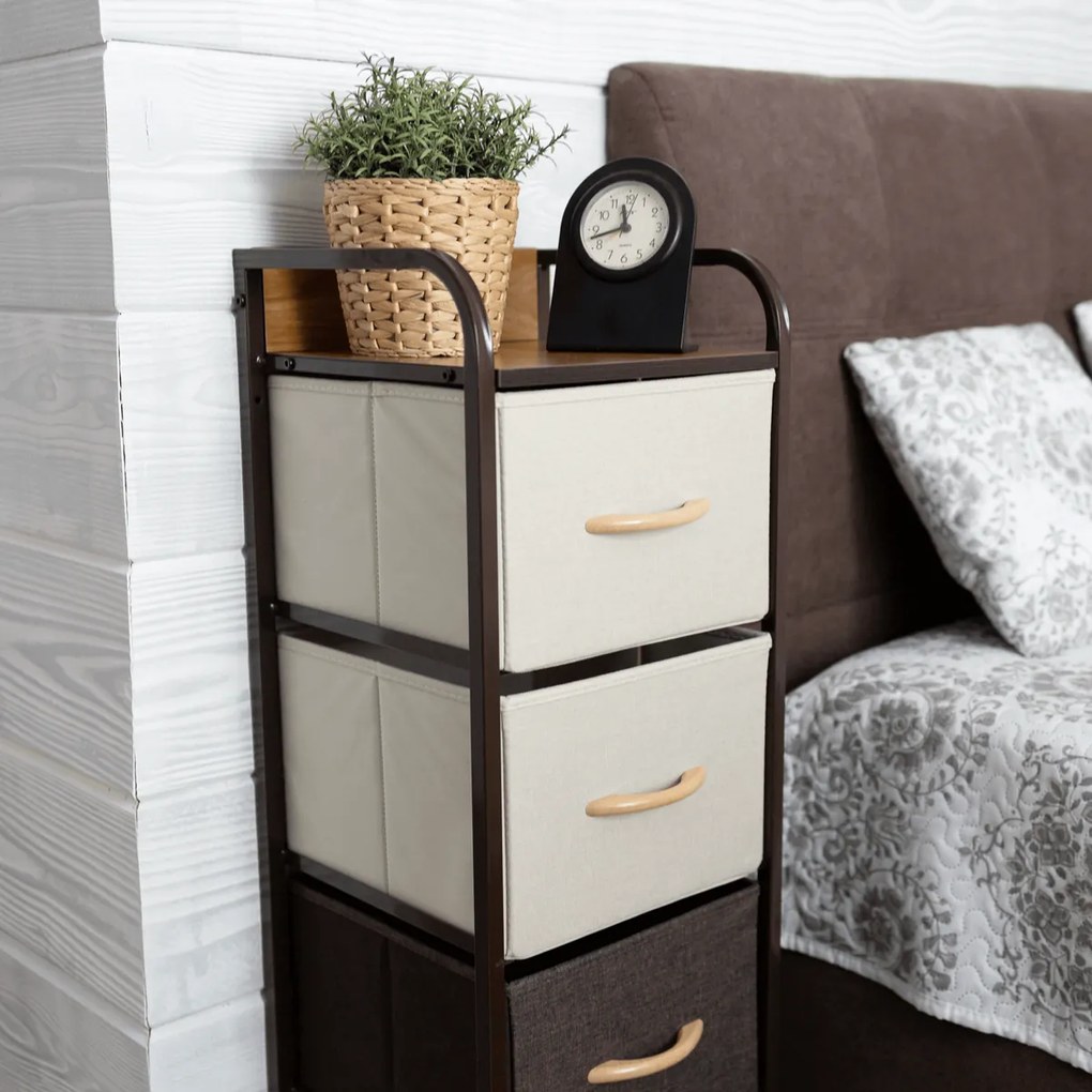 Komoda z szufladami z tkaniny HAZEL TYP 1, brązowy, L