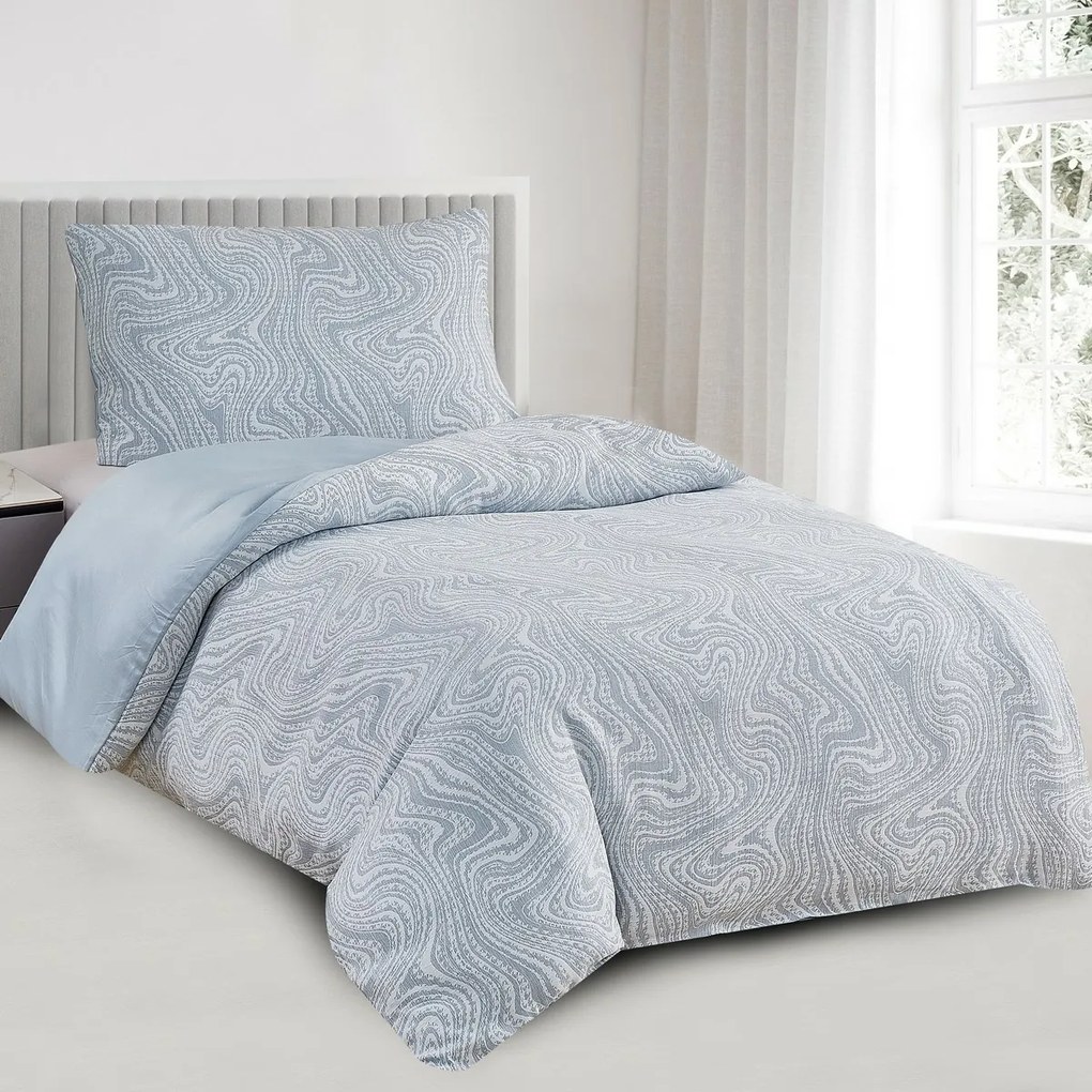 Pościel żakardowa Colorado niebieski, 140 x 200 cm, 70 x 90 cm