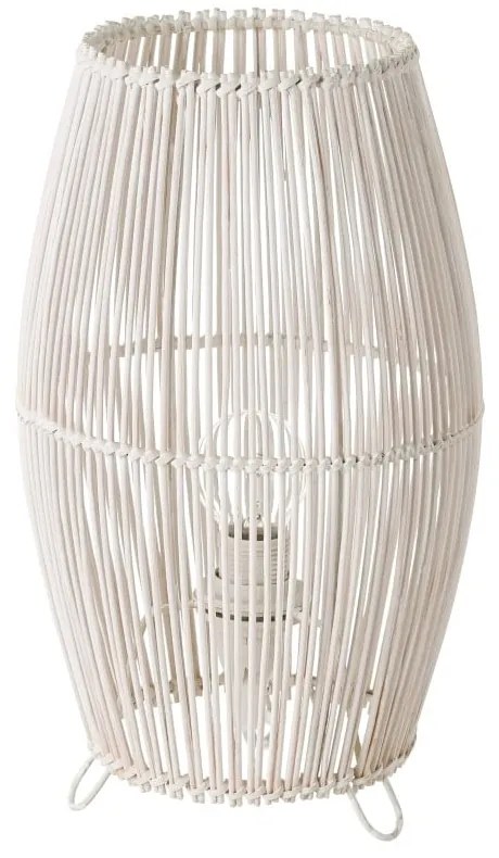 Biała bambusowa lampa stołowa (wys. 29 cm) – Casa Selección