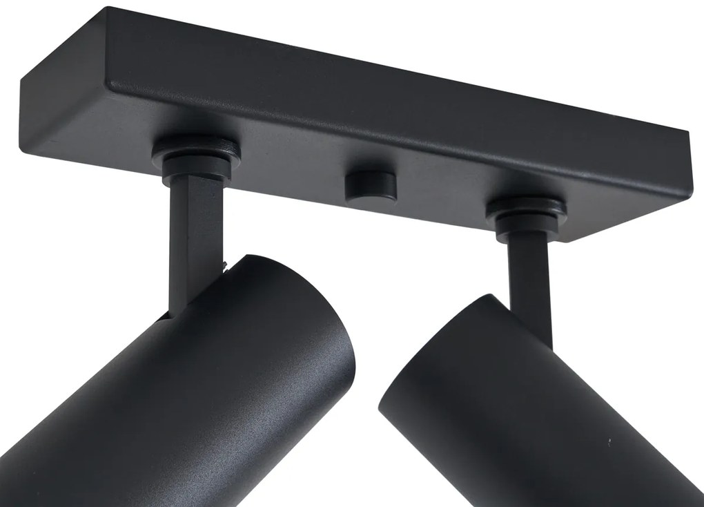 Nowoczesna lampa sufitowa czarna z możliwością ściemniania, 2-źródłowa - Tate