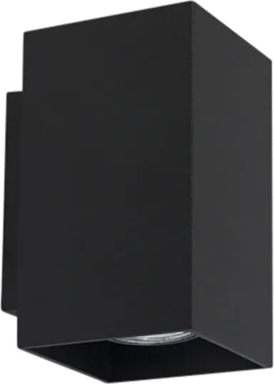 Zestaw 2 nowoczesnych lamp ściennych czarnych kwadratowych 2-światłowych - Sandy