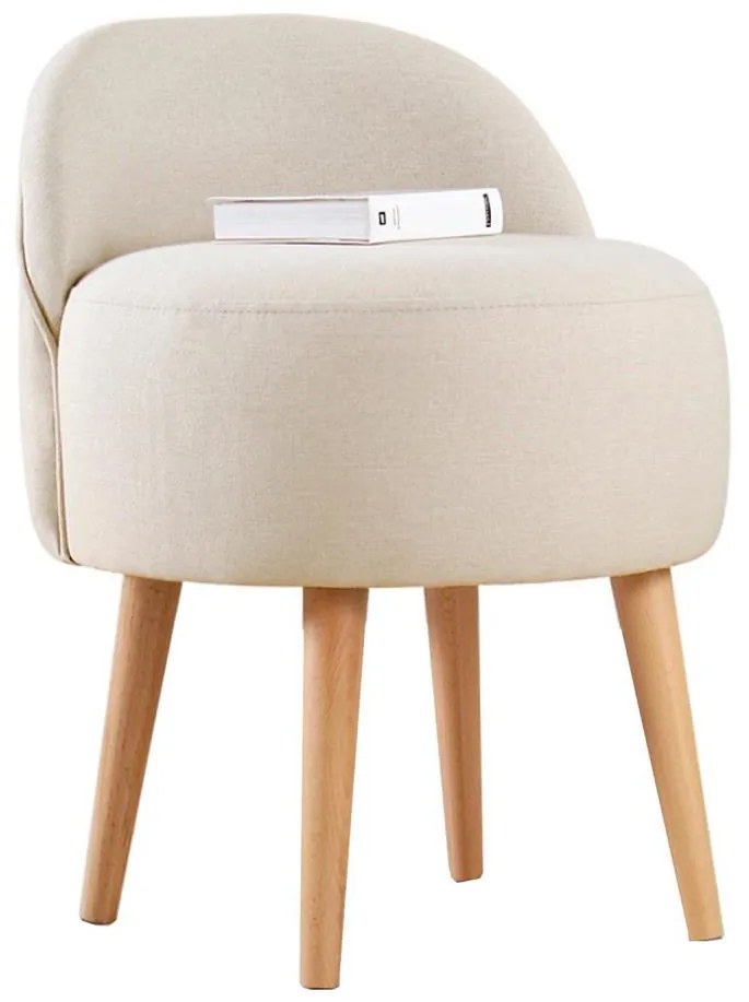 Pufa NIKI Ø 46 cm, kremowa