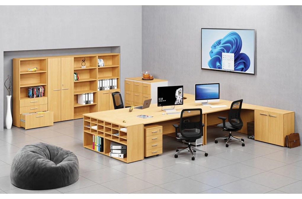 Szafa ubraniowa z wysuwem PRIMO WOOD, 800 x 420 x 1781 mm, buk