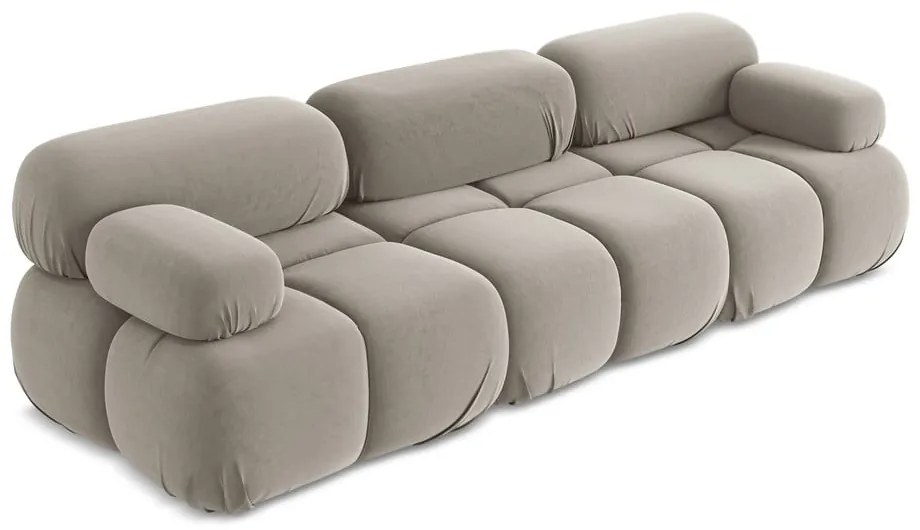 Beżowa aksamitna sofa modułowa 285 cm Lokua – Makamii