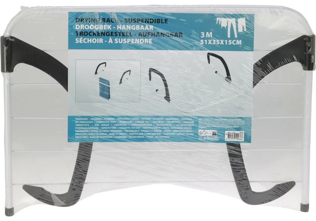 Wieszak metalowy do suszenia, 3 m, biały