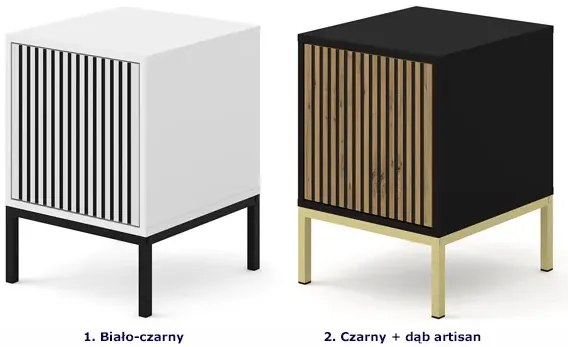 Biała szafka pod biurko z lamelami w stylu glamour B0-N75