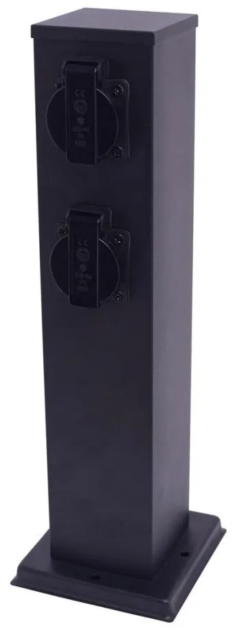 Zewnętrzny słupek zasilający 2Z SCHUKO 230V IP44 40 cm czarny