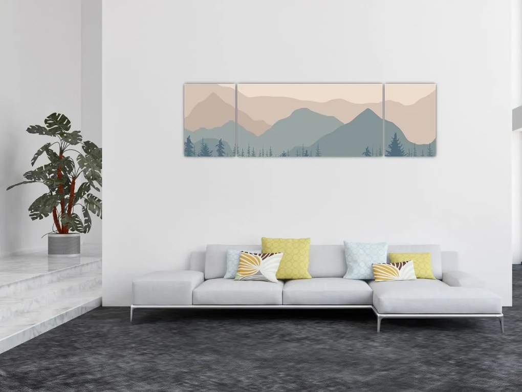 Obraz - Góry Turkusowe N⁰1 (170x50 cm)