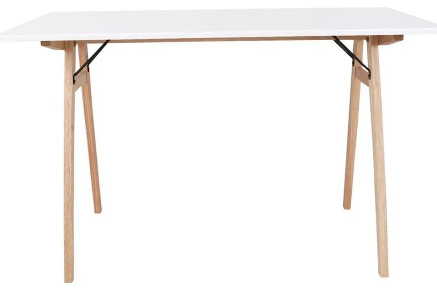 Biały stół z brązowymi nogami House Nordic Vojens Desk, dł. 120 cm