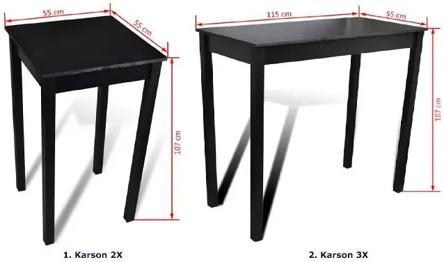 Nowoczesny, czarny stolik barowy – Mitos 3X