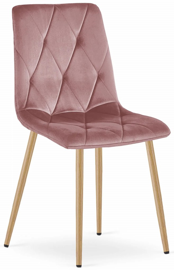 Różowe krzesło do kuchni LIBRA aksamitne