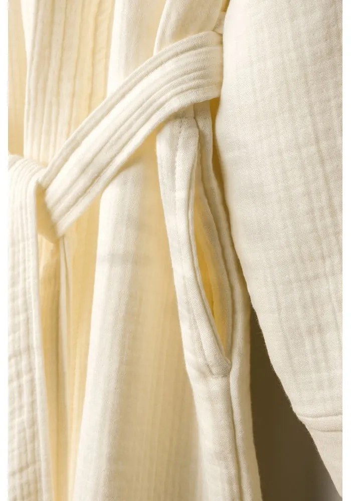 Kremowy szlafrok muślinowy w rozmiarze L/XL Kimono – Foutastic