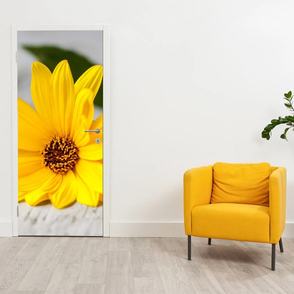 Fototapeta na drzwi - Żółte kwiaty (95x205cm)