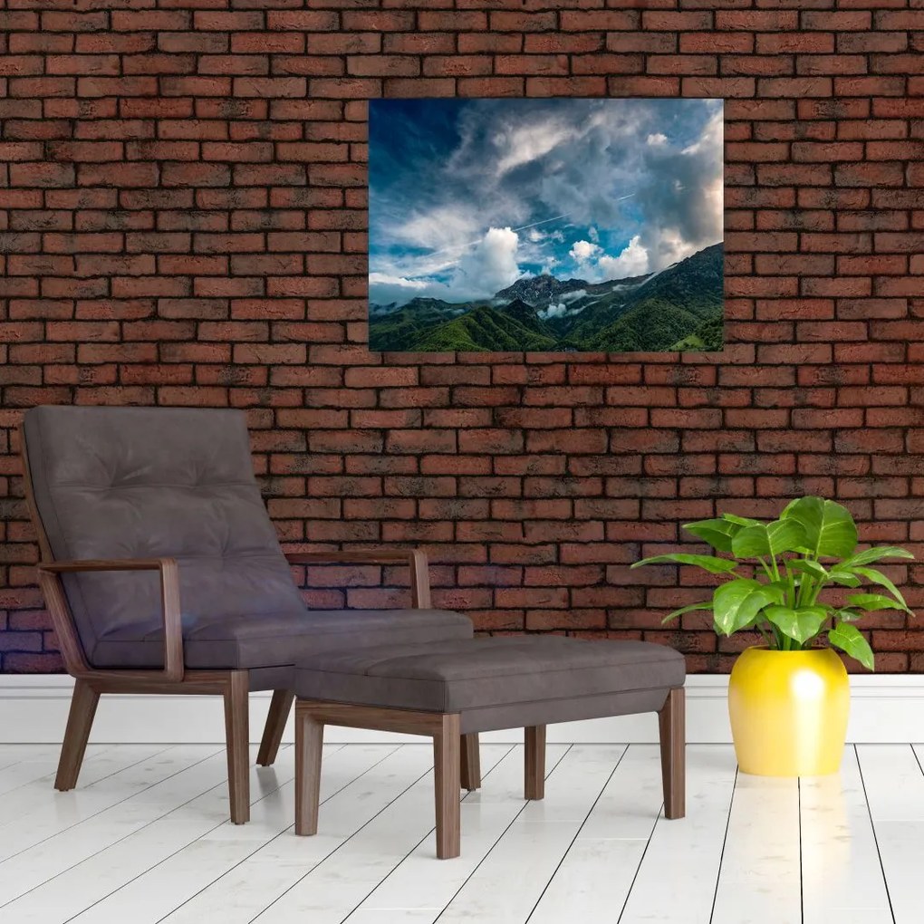 Obraz na szkle - góry (70x50 cm)