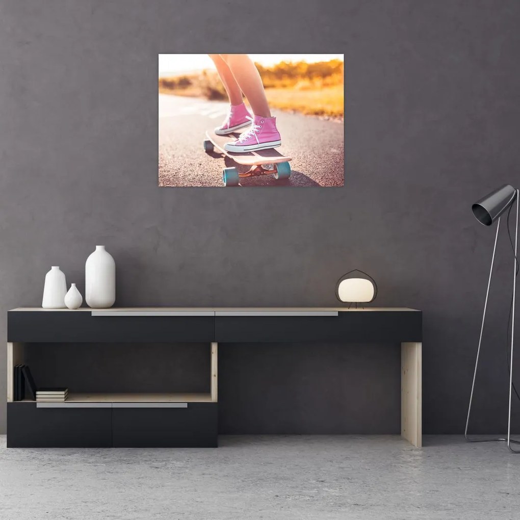 Obraz na szkle - deskorolka (70x50 cm)