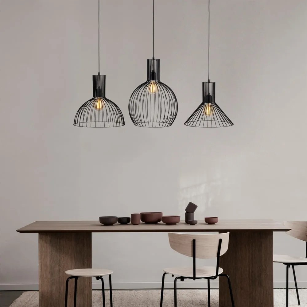 Czarna lampa wisząca z metalowym kloszem Fellini – Opviq lights