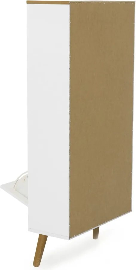 Biała szafka na buty z nogami z drewna dębowego Tenzo Dot