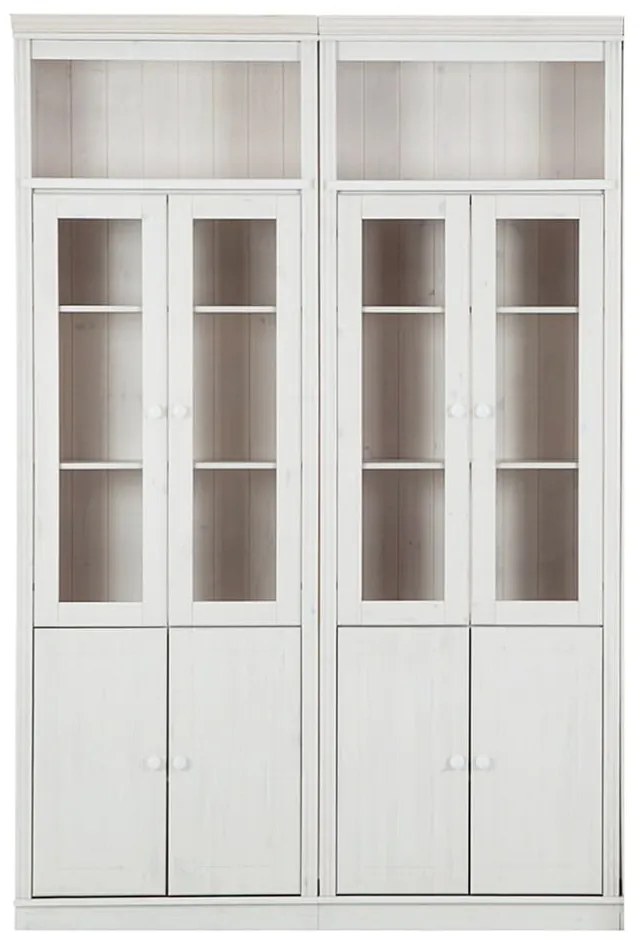 Biała witryna z litego drewna sosnowego 148x223 cm Anita – Støraa