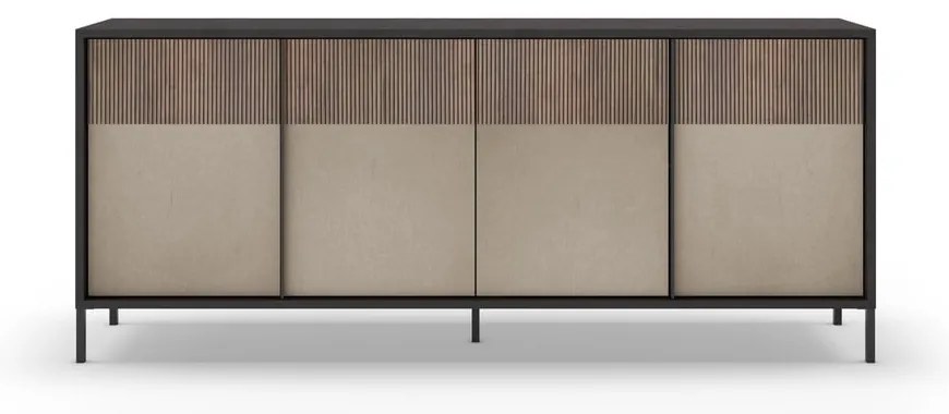 Antracytowo-jasnobrązowa niska komoda 206x86 cm Amalia – Marckeric