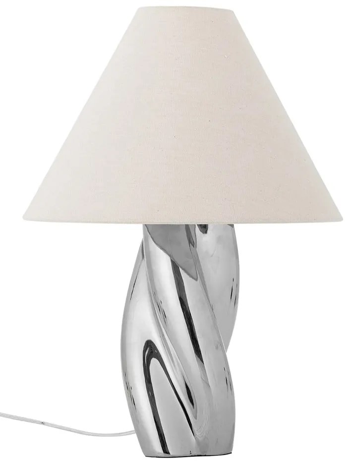 Lampa stołowa w kolorze srebra z tekstylnym kloszem (wysokość 49 cm) Silva – Bloomingville