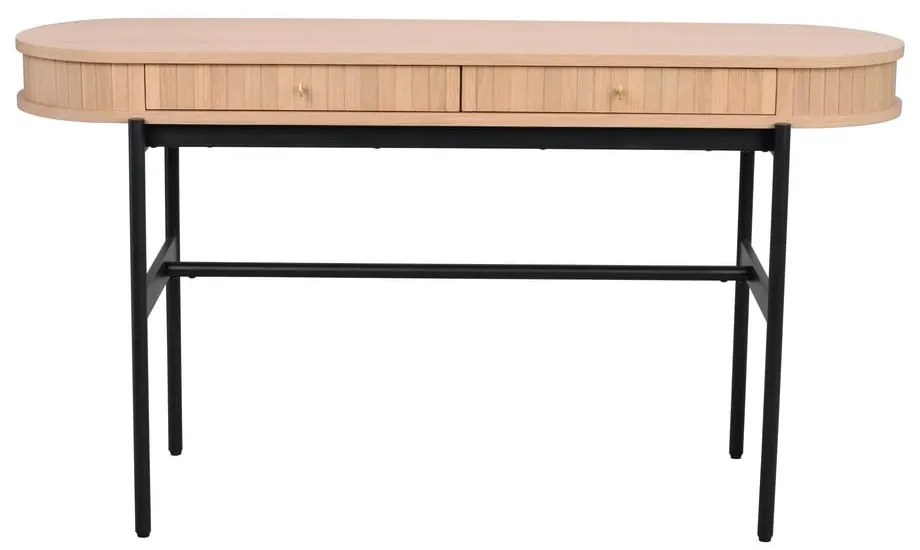 Naturalna konsola w dekorze dębu 142x47 cm Haddington – Rowico