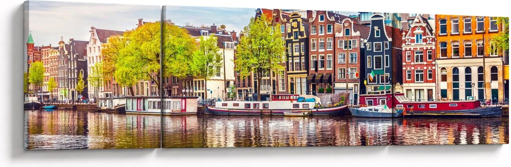 Obraz - Tańczące domy, Amsterdam (170x50 cm)