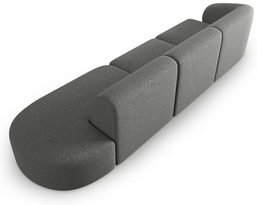 Szara sofa z tkaniny szenilowej lewostronna 311 cm Paolo – Milo Casa