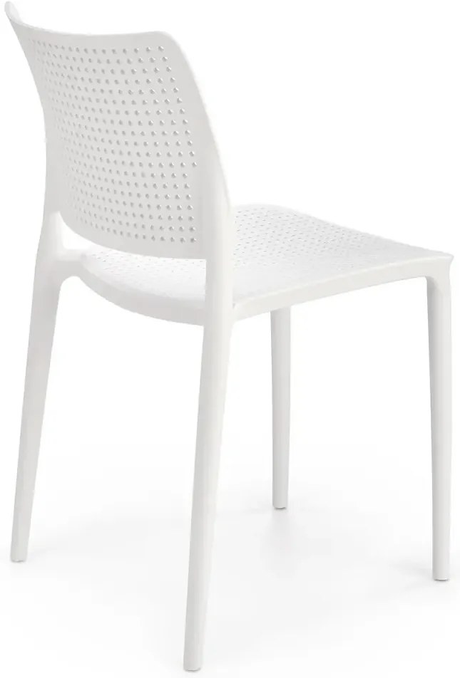 Białe minimalistyczne krzesło sztaplowane W0-E74