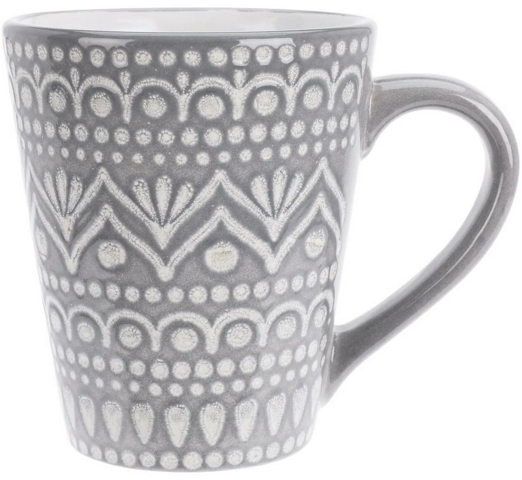Kubek ceramiczny Ethnic, 300 ml, szary