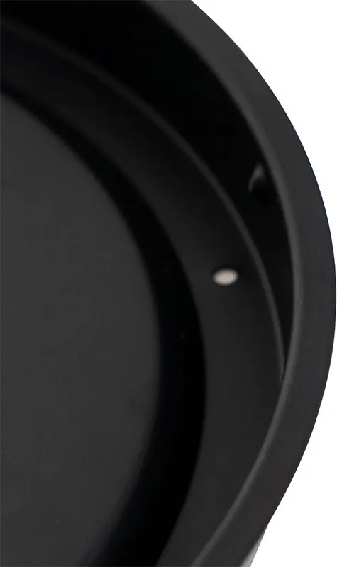 Klasyczna lampa sufitowa czarna ze szkłem opalowym 30 cm IP44 - Nohmi