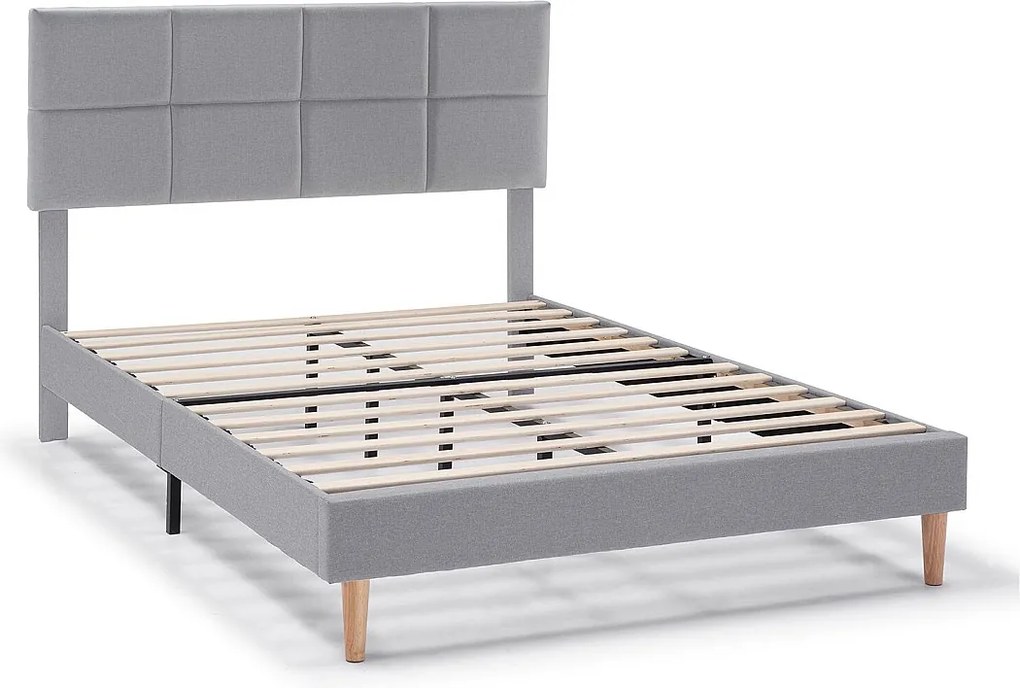 Rama łóżka tapicerowana Silvi 30 cm, 90x190 cm, Jasnoszary