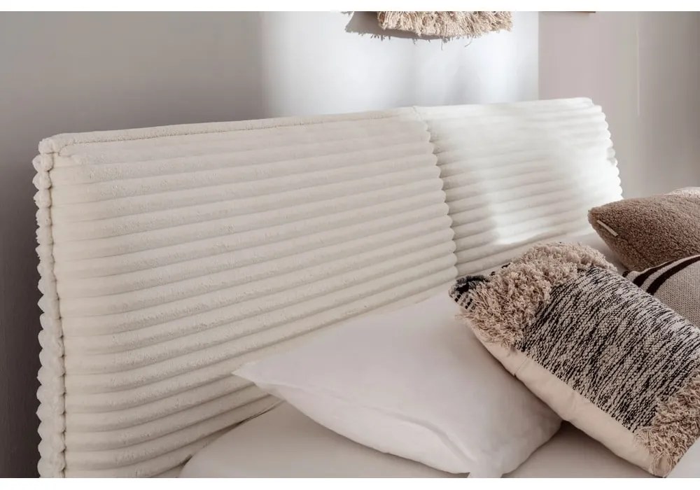 Beżowe tapicerowane łóżko dwuosobowe bez stelaża 180x200 cm Matera – Meise Möbel