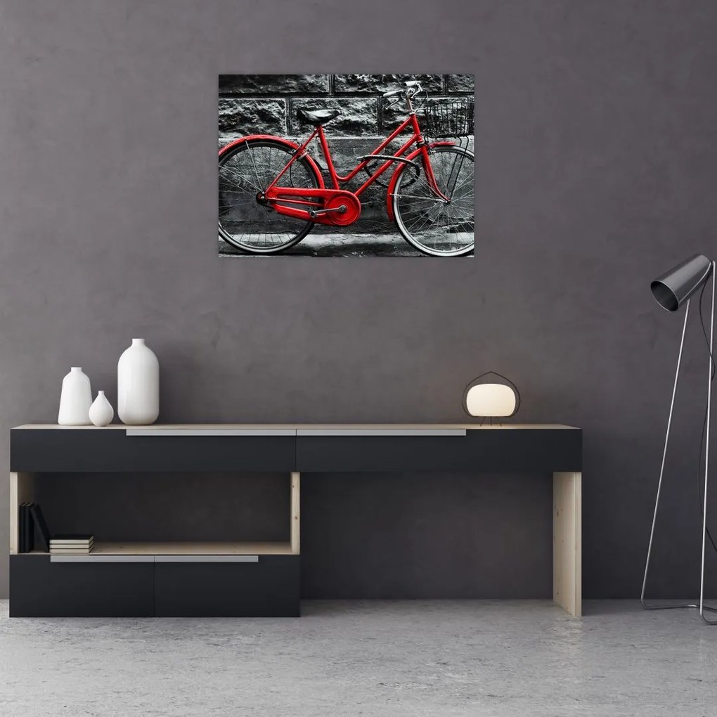 Obraz na szkle - Zabytkowy rower (70x50 cm)