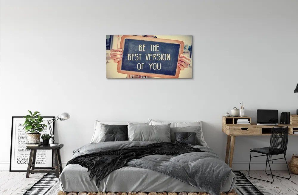 Obraz na płótnie Drewniana Tabliczka z Napisem