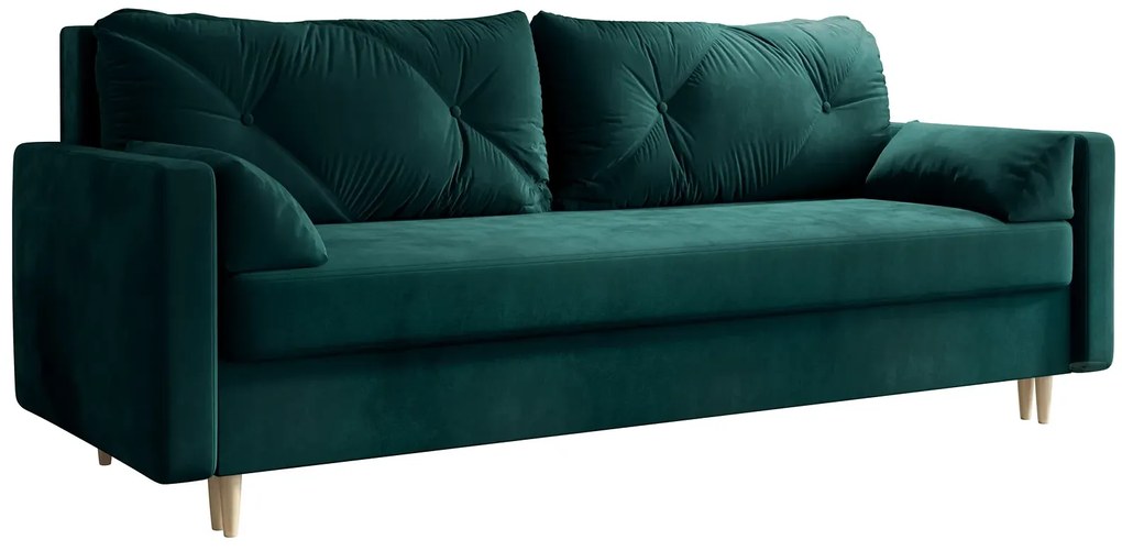 Rozkładana Sofa Z Funkcją Spania Zieleń Morska W7-W59