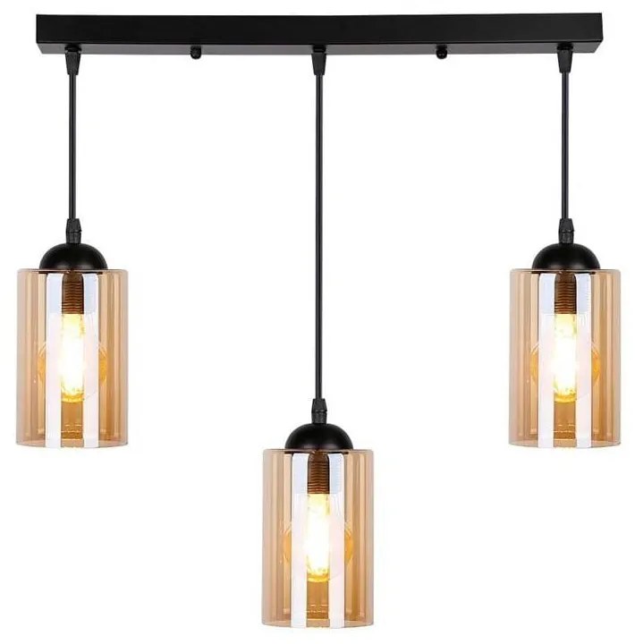 Czarna lampa wisząca ze szklanym kloszem 10x55 cm Bistro – Candellux Lighting